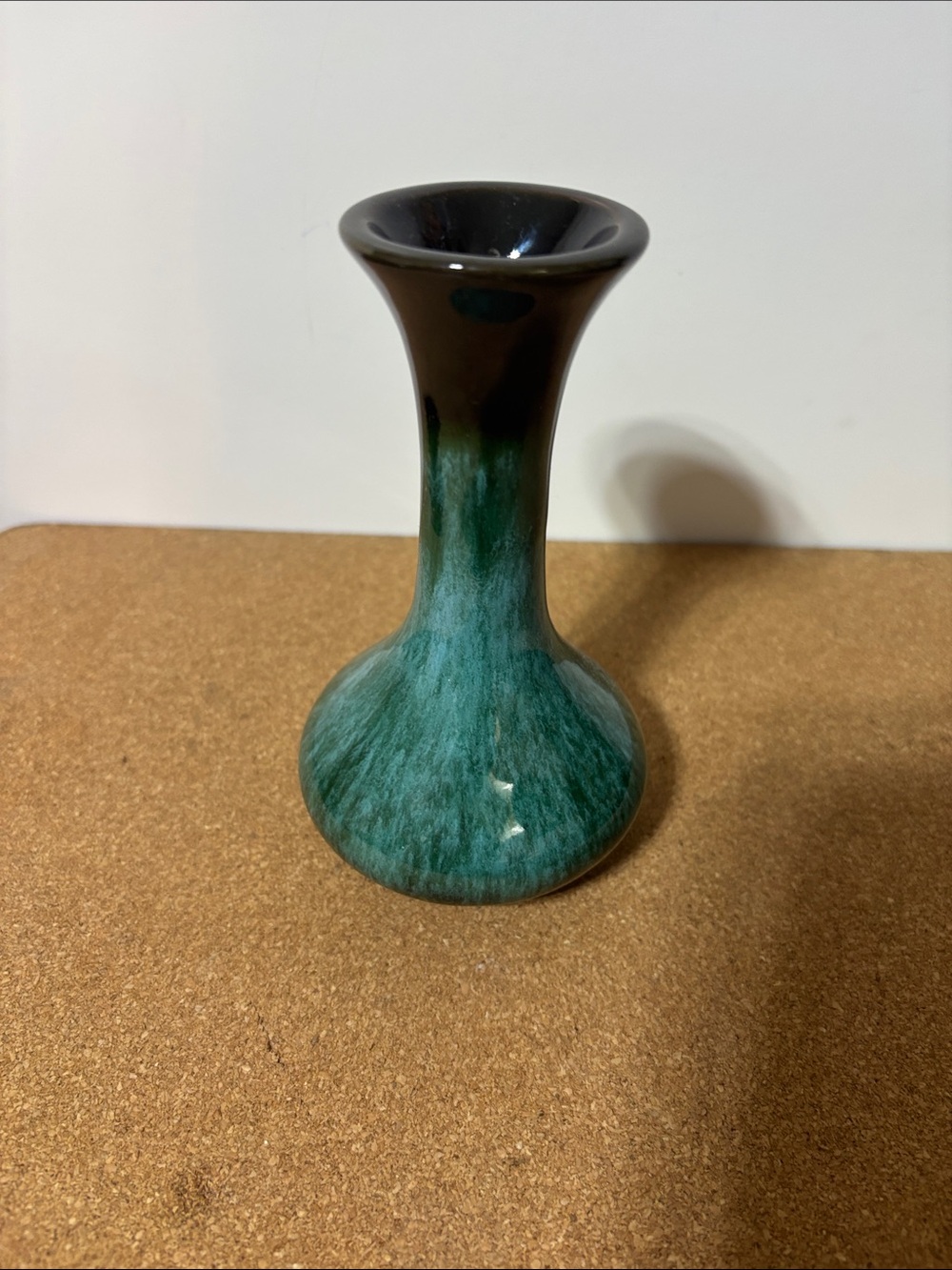 Green Ceramic Bud Vase 6”